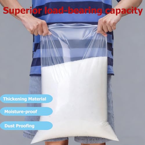 GAYSHI 20 Stücke Zip Beutel Groß, 60 x 70 cm Wiederverschließbare Plastikbeutel, transparente Plastiktüten, Druckverschlussbeutel für Kleidung, Bettwäsche, Kissen, Decken