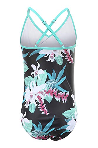 Image of Girls One Piece Swimsuits Hawaiian Ruffle Swimwear Beach Bathing Suit