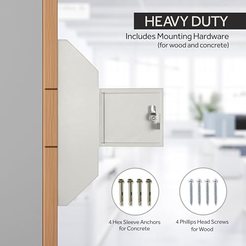 Durabox Drop Box Deposit Safe 10 x 4 x 16” Heavy Duty Steel with Slim Profile Wall Mailbox with Wide Deposit Slot for Letters, Documents Checks and Cash for Home, Office & Commercial (W300) (Gray)