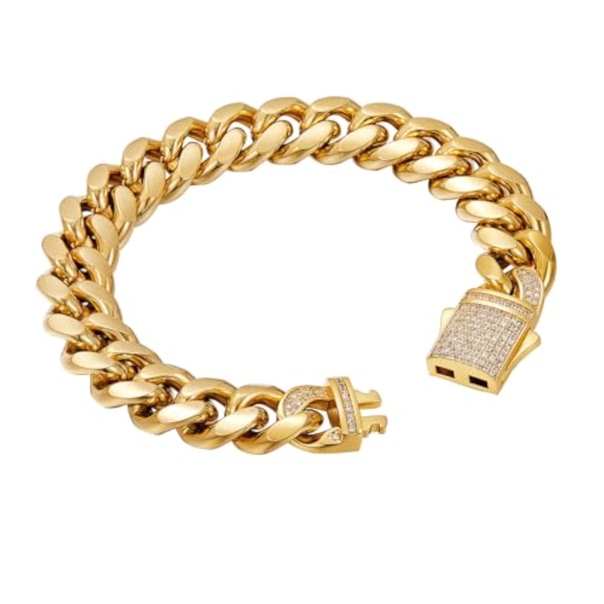 Cuban Link Chain Pattern Openable Bracelet for Men & Boys