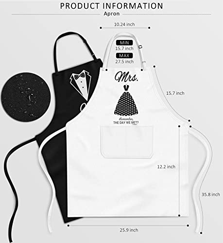 Wedding Gifts Engagement Gifts For Couples Mr And Mrs Aprons For Couples Gifts, Bridal Shower Gift Anniversary Christmas Gifts For Couple Mr And Mrs Gifts, 8 Pack Kitchen Cooking Apron Gift Set #TOP2