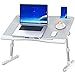 Laptop Bed Desk with Adjustable Heights and Angles, Upgraded-Sturdy Foldable Laptop Lap Desk for Bed/Sofa/Couch/Floor, Lap Tablet Desk (NO Drawer, Grey)