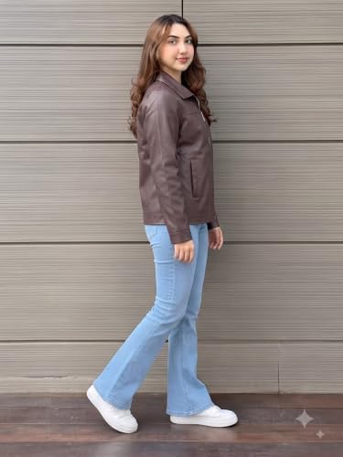 MAYKR brown faux leather jacket – image 3