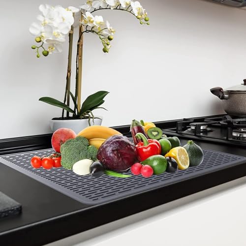 Alfombrilla multiusos para fregadero grande y protector de silicona resistente 7