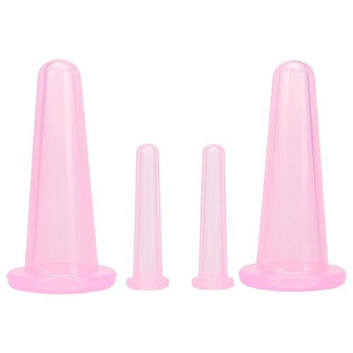 AKOAK Juego de 4 tazas (2 grandes y 2 pequeñas) de silicona natural, adecuadas para cuerpo, cara, cuello, espalda, masaje de ojos, tanque de vacío,