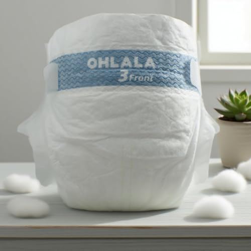 Image of OHLALA Luxury Diapers Size 1 136 Count 8-14 lbs Hypoallergenic Skin-Friendly & Leakproof Fragrance-Free Ultra-Thin 2 Pack