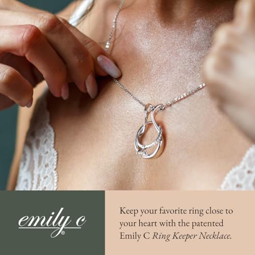 Emily C Ring Holder Necklace - Stainless Steel Necklace with Silver Finish - Engagement Gift for Doctors & Nurses - Silver Jewelry for Mom or Grandmother - Drop by Emily C - Used condition - Image 2