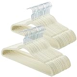ELONG HOME Velvet Hangers 50 Pack, Beige Slim Felt Hangers with 360° Swivel Hook, Non Slip Skinny Hangers Heavy Duty Adult Hangers for Coats, Pants & Dress Clothes