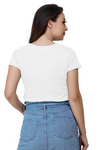Image of Lime Women's Basic Short Sleeve Round Neck Crop Top
