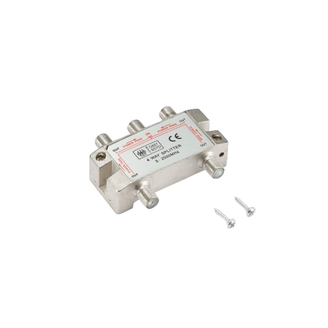 D2 Diffusion Verteiler TV/Sat 4 Ausgänge F-Stecker geschirmt Metall