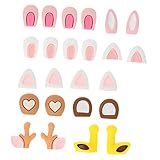 TEHAUX 12組手作りレジン動物耳デコレーション 髪飾り スマホケースアクセサリー 小鹿 うさぎなど （ランダムスタイル）