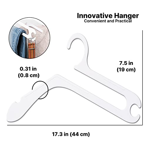Space Saving Hangers, Heavy Duty, Non-Slip Suit, Coat, Shirt, Jacket, Blazer, Tops, Pants, Slacks Clothes Hangers For Closet And Wardrobe, Closet Organizers And Storage, White Large - Pack Of 20 #TOP3
