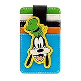 Buckle-Down Disney Wallet, Character Wallet ID Card Holder, Goofy Smiling Face, Multi Color, Vegan Leather