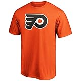 NHL Kids Youth 8-20 Official Team Color Polyester Performance Primary Logo Short Sleeve T-Shirt (8, Philadelphia Flyers Orange)