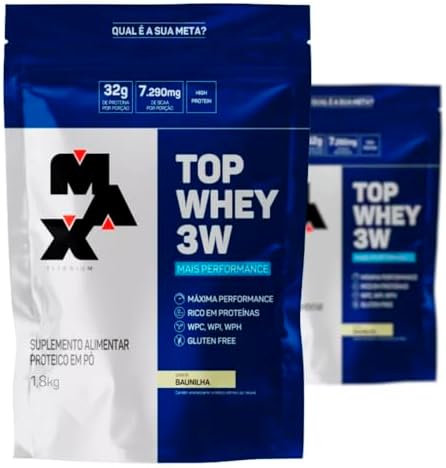Combo 2x Top Whey 3W 1,8kg Isolado + Hidr + Conc - Max Titanium (...