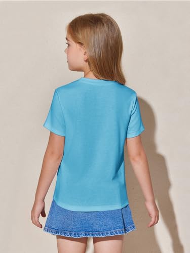 Image of Haloumoning Girls Pleated T Shirts Kids Summer Short Sleeve Fashion Tops Tees 5-14 Years