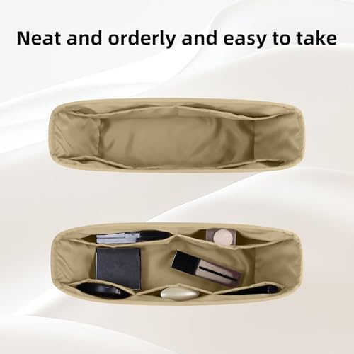 Image of DGAZ Purse Organizer Insert Fits Neverfullbag Mini /PM /MM /GM,Silk Bag Organizer,Luxury Handbag & Tote Shaper(MM, S2 trench)