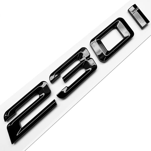 Image of 230i Rear Gloss Black 3D Trunk Lid Car Badge Emblem Decal Number Letter for BMW 2 Series with Adhesive Backing