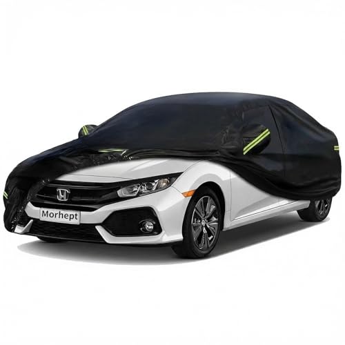Image of Car Cover for Honda Civic, Waterproof with Door Zipper | Custom Fit，All Weather Protection，Rain & Snow Proof，Windproof，Reflective Strips，Indoor&Outdoor Full Exterior