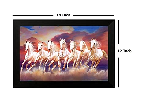 Nobility Seven Lucky Running Horses Painting Vastu Wall Art Decoration For Home, Living Room, Office, Gift For Friends Or Family #TOP1