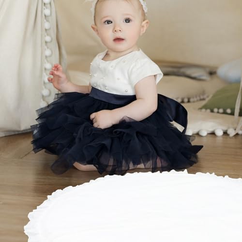 Tapis de jeu pour bébé rampant en tissu blanc confortable