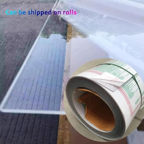 1.5mm Polycarbonate Roofing Panel - Durable, Transparent Eaves Extension, Awning Shade, Rooftop Terrace Cover, Greenhouse Protection from Sun & Rain - 5.1 ft Length