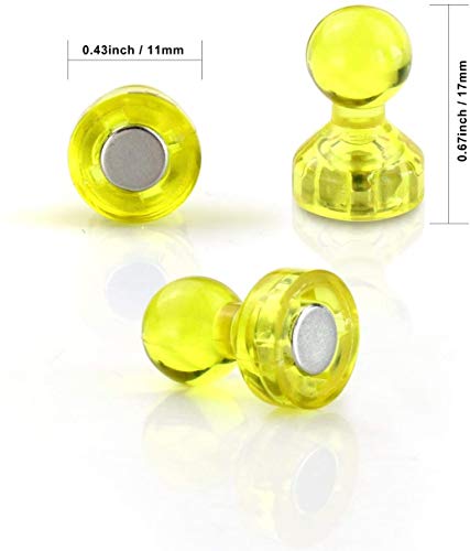 image for LOVIMAG Push Pin Magnets, 64 Pack 8 Colors Refrigerator Magnets, Color