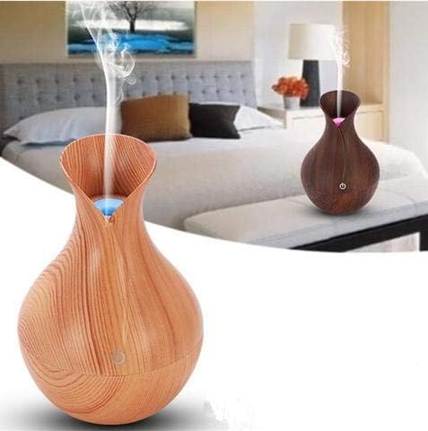 Wooden Aroma Diffuser Air_Freshener Humidifier with LED Night Light (Light Wooden)-image-48