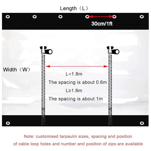 Auvent d'extérieur imperméable en PVC transparent de 2,5 x 3,8 m - 3