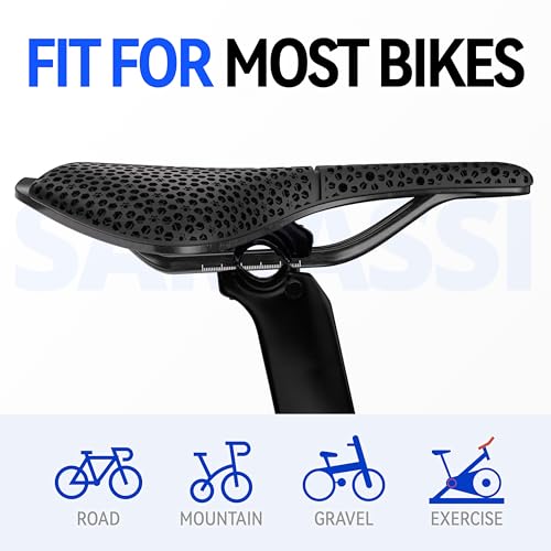 Samassi 3D Printed Saddle - Ultralight Full Carbon Bike Seat for Road, MTB, and Gravel Bikes, Breathable Bicycle Saddle for Men and Women - Comfort Designed for Cycling Enthusiasts