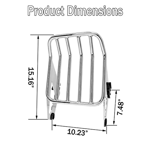 Vastmt Detachable Two-Up Motorcycle Luggage Rack 2-Up Motorcycle Rear Mounting Rack Fits For Harley Touring Street Glide Road King Electra Glide Road Glide 2009-Up #TOP3