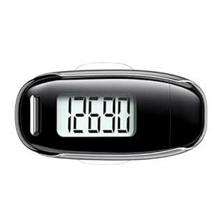 3D Pedometer for Walking, Simple Walking Step Counter with Removable Clip and Strap, USB Rechargeable Step Tracker with Backlight, Accurate Step Counter for Men Women Seniors - Black