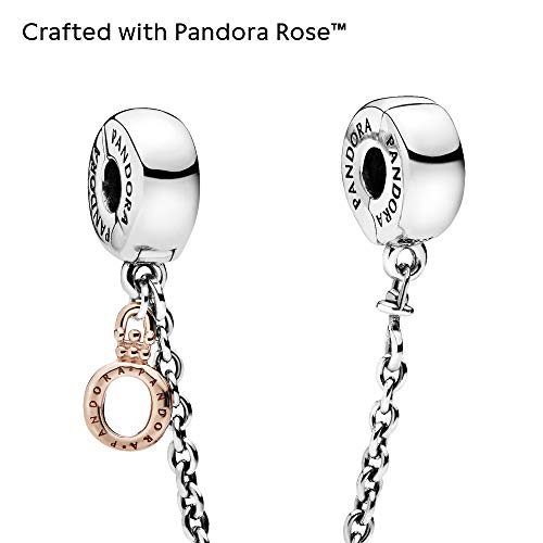 PANDORA Dangling Crown O Safety Chain Charm - Compatible with PANDORA Moments - Gift for Her - Made with Pandora Rose & Sterling Silver - with Gift Box3