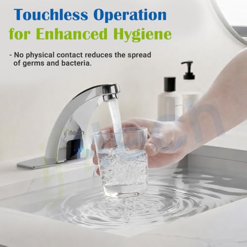 Image of IFITech Automatic Sensor Water Tap, Hands Free Touchless Faucet, Touchless Basin Faucet with Dual Power (Electric & Battery), Stainless Steel Chrome Finish, Water Saving Smart Tap