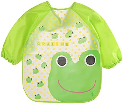 Bavaglini A Manica Lunga TIDEVAN - 5 Pezzi Impermeabili, Per Bambini 6 Mesi-3 Anni