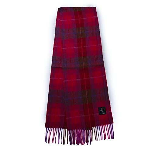Islander Warm soft unsex wool scarf, Fuchsia Tartan, One Size