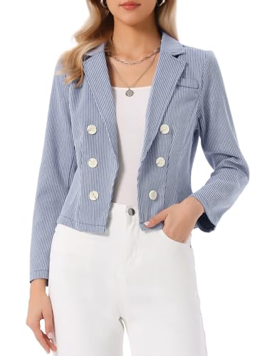 Veste femme col cranté blazer rayé pour silhouette élégante