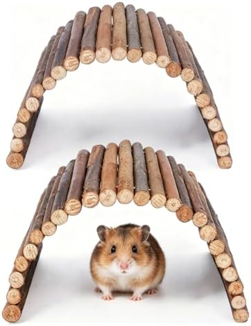 Set de 2 Puentes de Sauce para Hamsters 10 * 20 cm Juguete para Hamsters Juguete Flexible de Madera para Cobayas, Conejos, Ratas y Tortugas
