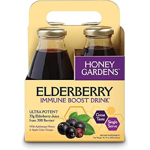 Elderberry & Honey Immune Drink-4-Pack Honey Gardens 4 (10 oz) Box Cover