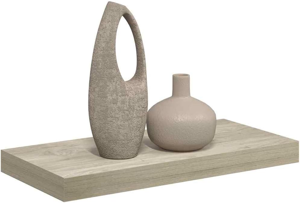 Oak Honeycomb Floating Wall Shelf, 19.7x9.1x1.5 Inch MDF Wood, Modern Room Decor for Living Room, Bedroom, Bathroom