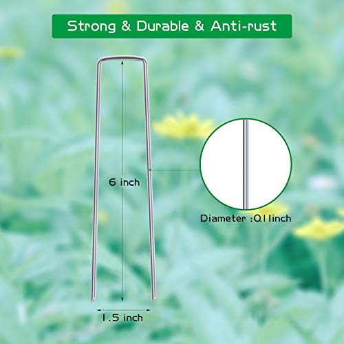 image for Gtongoko Garden Landscape Fabric Staples 6in 11 Gauge Galvanized Garde