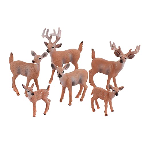 Educational Forest Animals Figures Toys Set For Boys Girls Children Christmas Reindeer Realistic Virginia Deer Model Action Wild Animal Learning Party Favors Forest Farm Toys