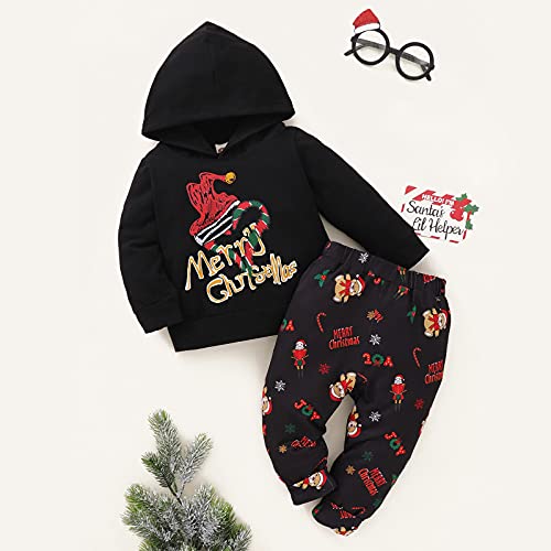 Babykleding Unisex Broek Meisjes Set Print Kerst Peuter Jongens Kinderen Baby Outfits met Capuchon Tops Trui Broek Jongens Outfits & Set Pak Kinderen Bruiloft beautiful dress - Afbeelding 6