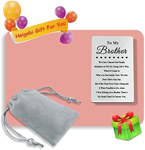 To My Brother Gifts Engraved Wallet Card Inserts for Brother Big Little Brother Brothers in Law Brother Gifts from Brother Sister Metal Wallet Card Inserts Gift from Sister Brother