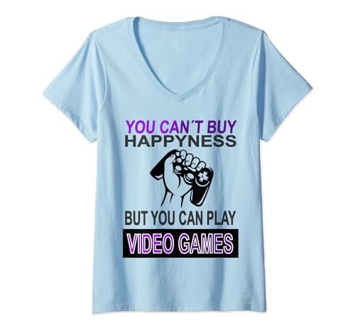 Mujer Videojuego PC Jugar Camiseta Video Jugar Gamer Regalo Camiseta Cuello V