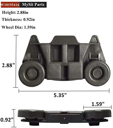 4 Pack W10195416 UPGRADED Dishwasher Wheels Lower Rack For Kenmore Whirlpool Kitchenaid Maytag Dishwasher Parts Replacement W10195416V, AP5983730, PS11722152, W10195420