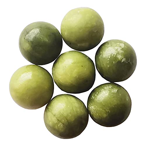 Manekieko Juego De 7 Piezas De Bolas De Cristal De Jade Verde NaturalSerie De Decoración De Escritorio Doméstico De Halo De Chakra Geomántico De 20 Mm
