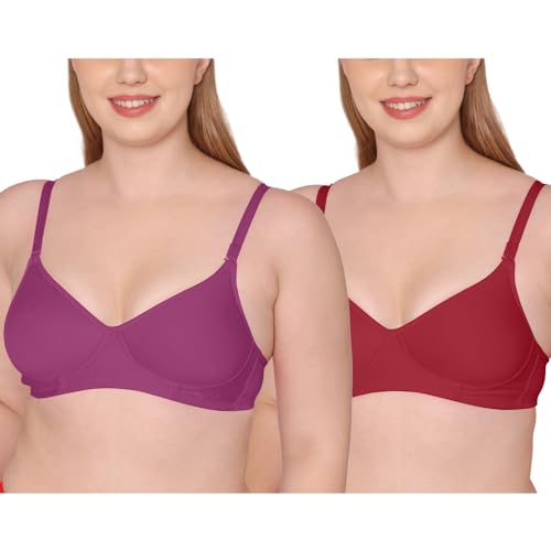 Image of Tweens - Medium Padded Cotton Rich Bra - Full Coverage, Seamless, Multiway Straps, Wirefree Everyday T-Shirt Bra (Pack of 2)