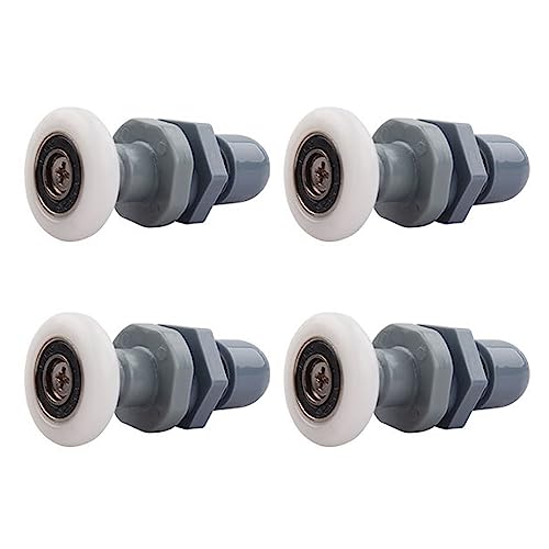 Qikuver Ruedas para Puerta de Ducha, 4 Piezas, Rodillo de Repuesto Mampara Rodamientos Mamparas para Puerta Corredera De Cristal Baño (19MM)