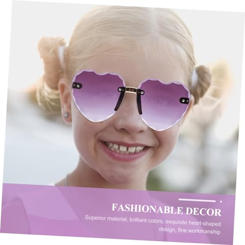 Frameless Heart Shaped Sunglasses Transparent Eyewear for Boys Party Accessories Lightweight UV Protection for Cosplay and Gift3
